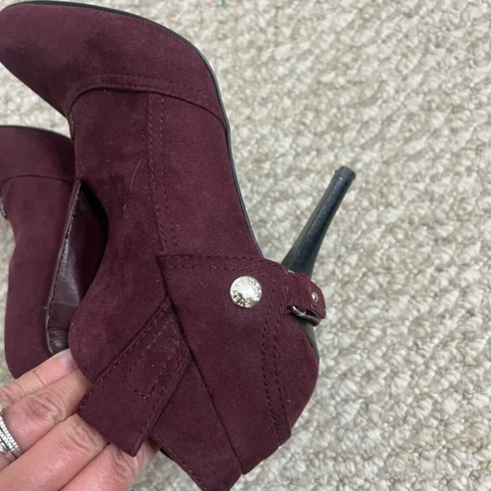 Guess Purple Booties ankle boots heeled size 6.5 - Picture 6 of 8